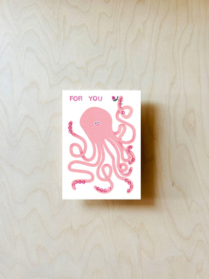 Blumenoktopus Postkarte DIN A6