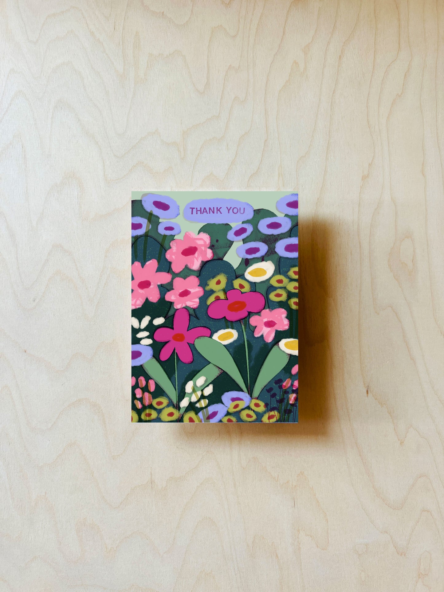 Thank You Blumen Postkarte DIN A6