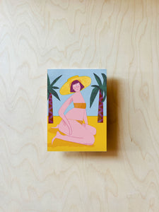 Beach Lady Postkarte DIN A6