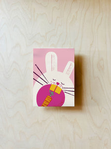 Carrot Bunny Postcard DIN A6