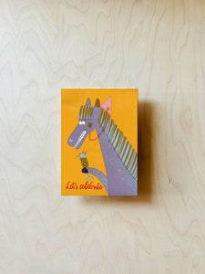 Champagne Horse Postcard DIN A6