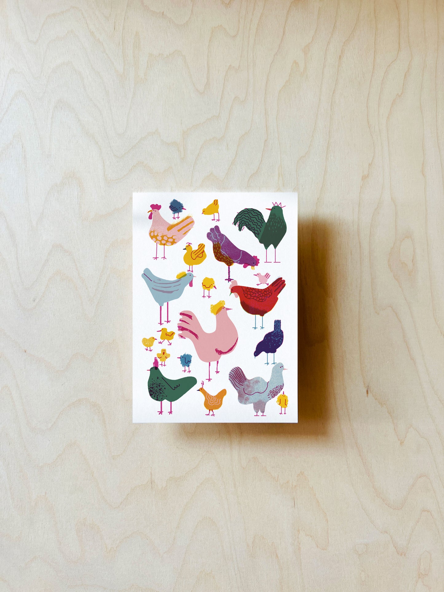 Hühner Postkarte DIN A6