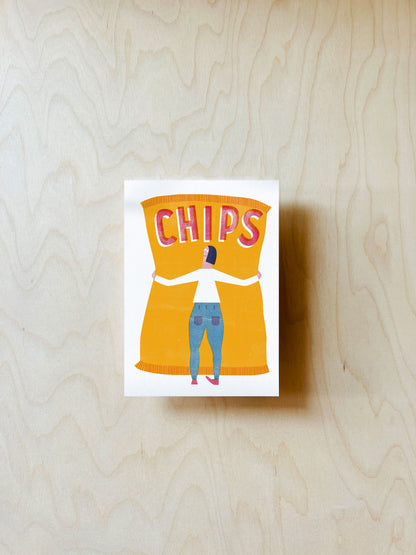 Chips Postkarte DIN A6