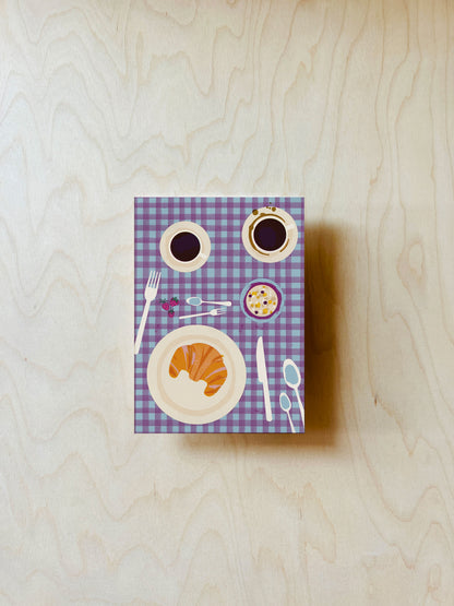 Kaffee Frühstück Postkarte DIN A6