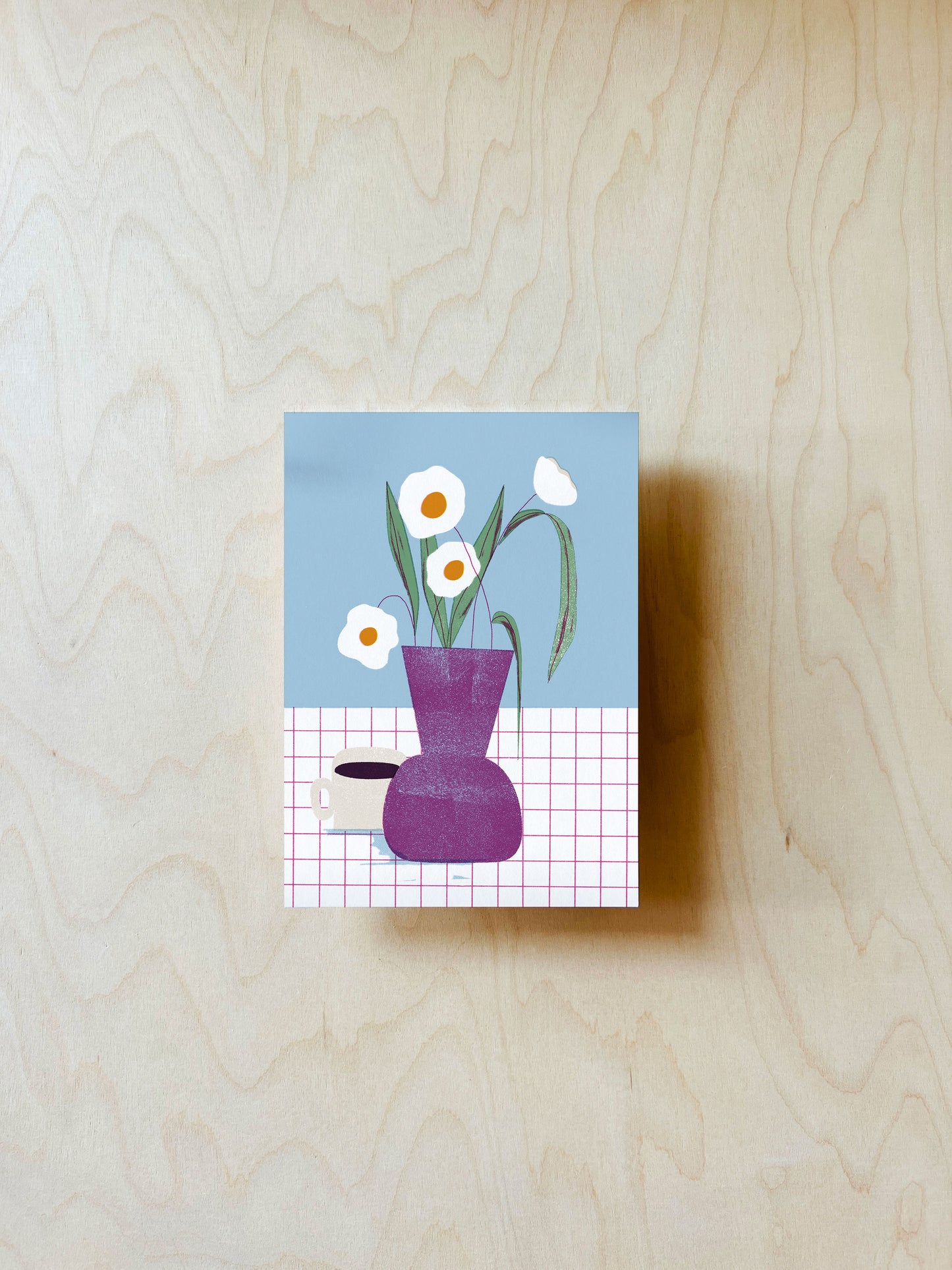 Kaffee & Blumen Postkarte DIN A6