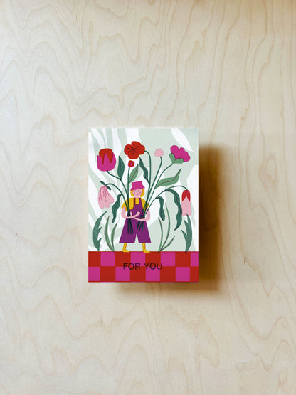 Blumenjunge Postkarte DIN A6
