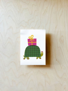 Turtle Present Postcard DIN A6