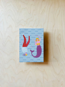 Mermaid & Sailor Postcard DIN A6