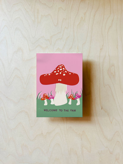 Pilzfamilie Postkarte DIN A6