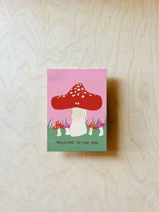 Mushroom Fam Postcard DIN A6