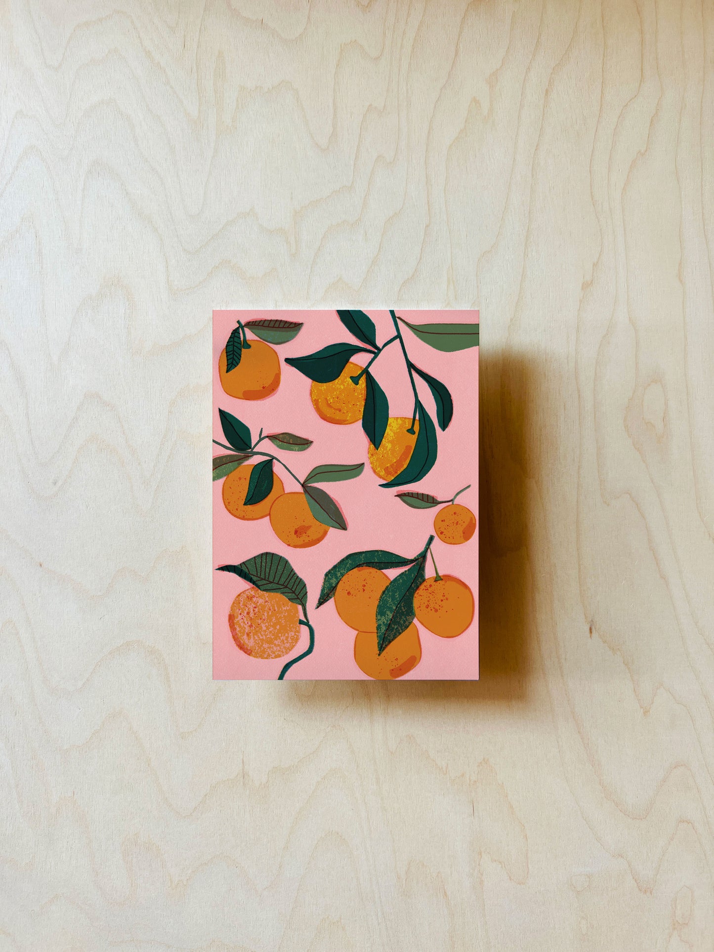 Pinke Orangen Postkarte DIN A6