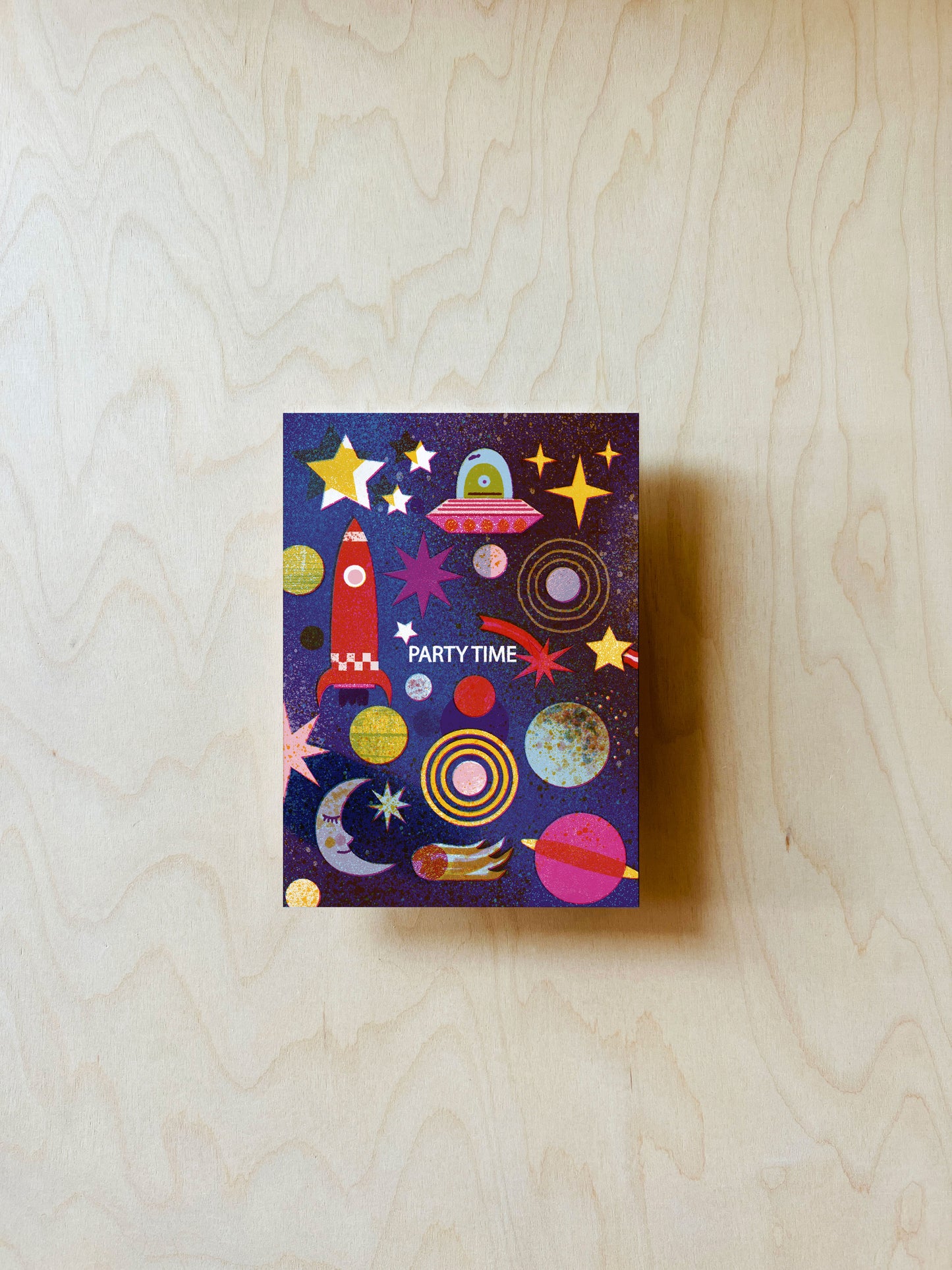 Einladung Weltraum Postkarte DIN A6