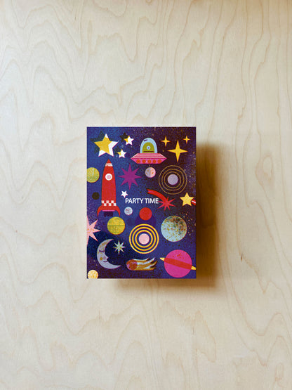 Einladung Weltraum Postkarte DIN A6