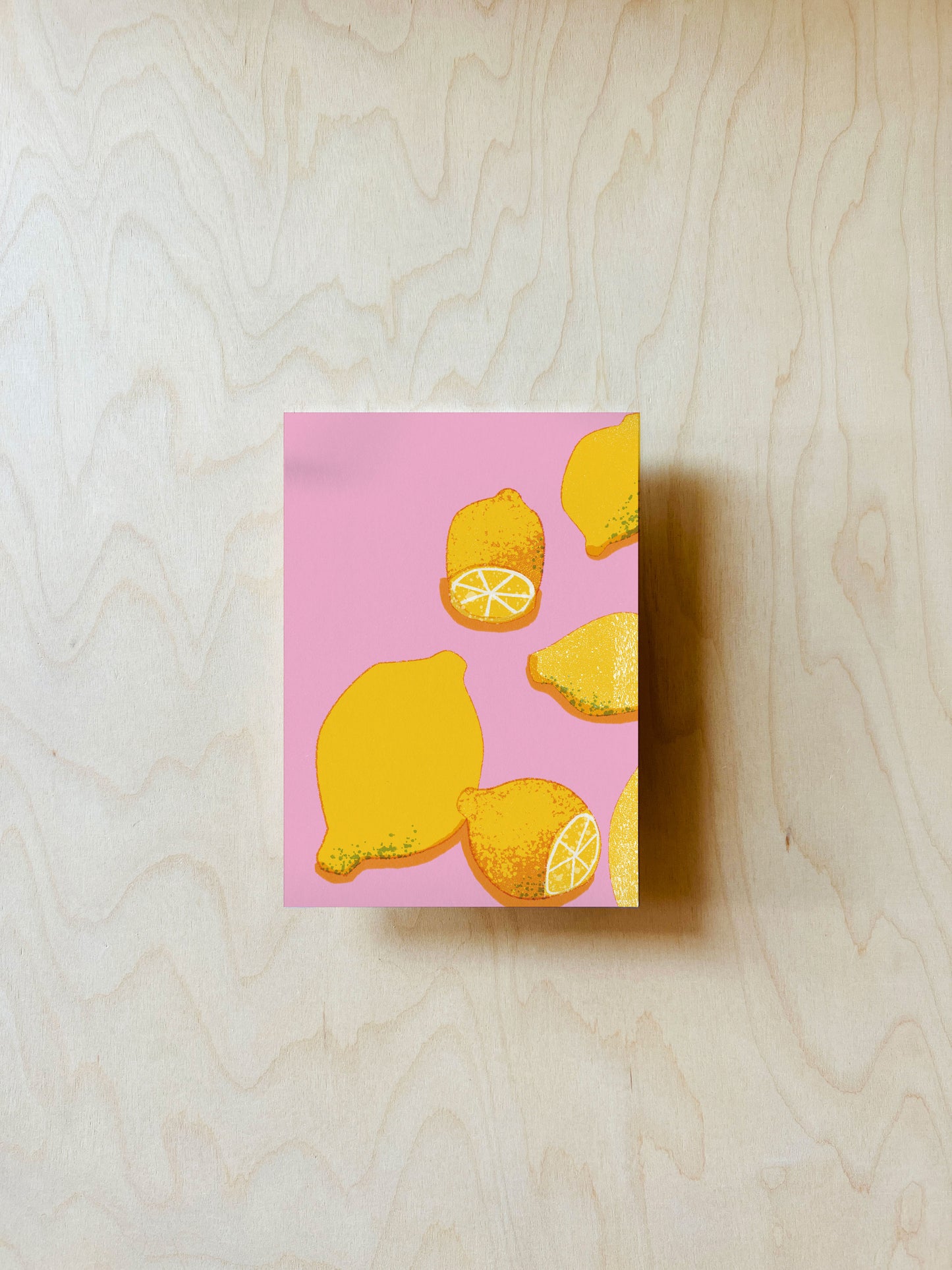 Pinke Zitronen Postkarte DIN A6