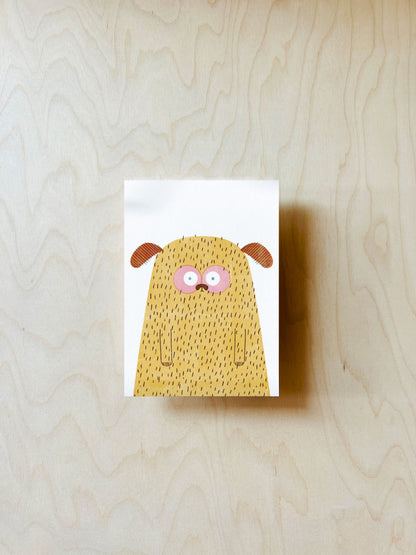 Mops Postkarte DIN A6