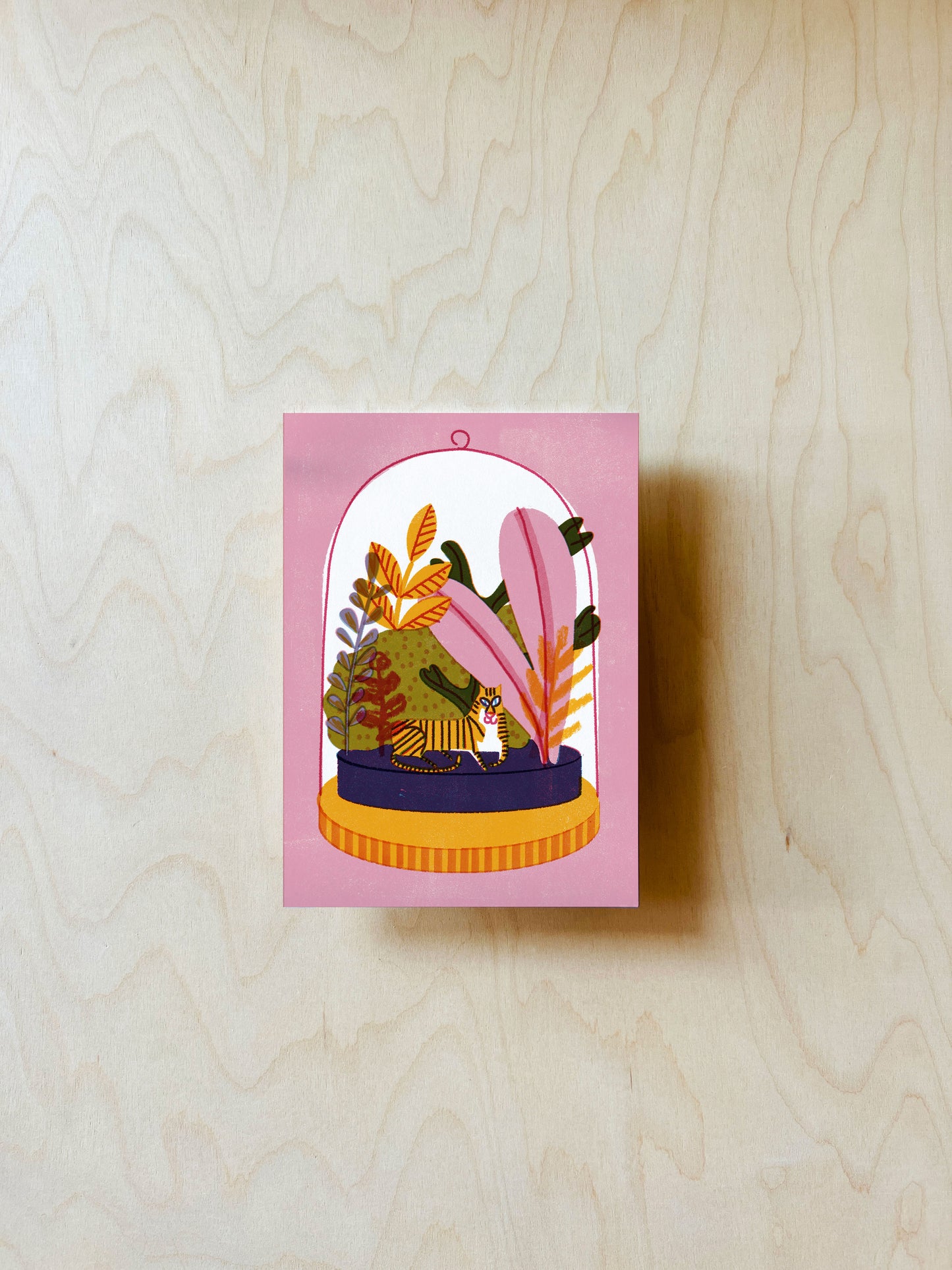 Tiger Glas Postkarte DIN A6