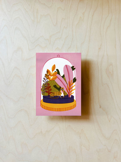 Tiger Glas Postkarte DIN A6
