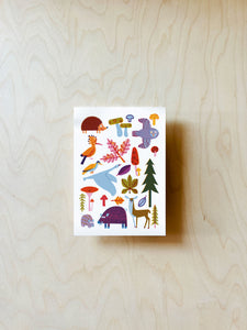 Woodland Animals Postcard DIN A6