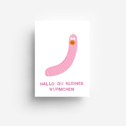 Kleines Würmchen Postkarte DIN A6 (Kopie)