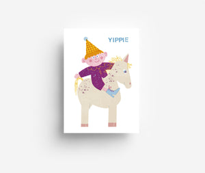 Yippie Clown Postkarte DIN A6