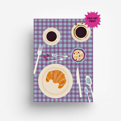 Kaffee Frühstück Fine Art Druck DIN A3