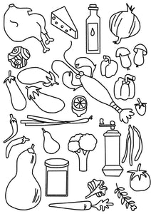 Seite zum Ausmalen von Lebensmitteln
