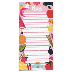detail of foodie notepad for groceries and to do's