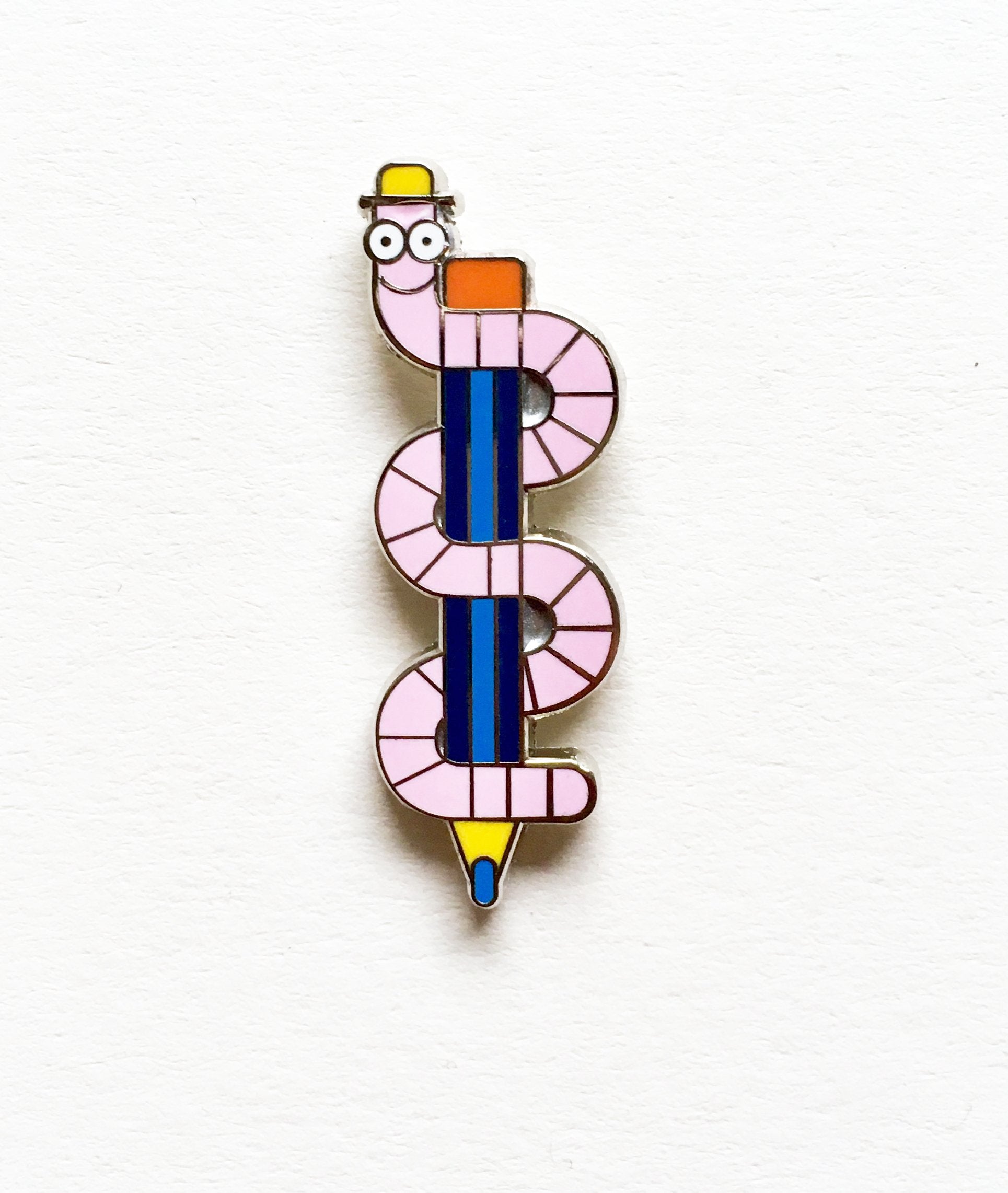 detail of Worm Pen Enamel Pin jungwiealt