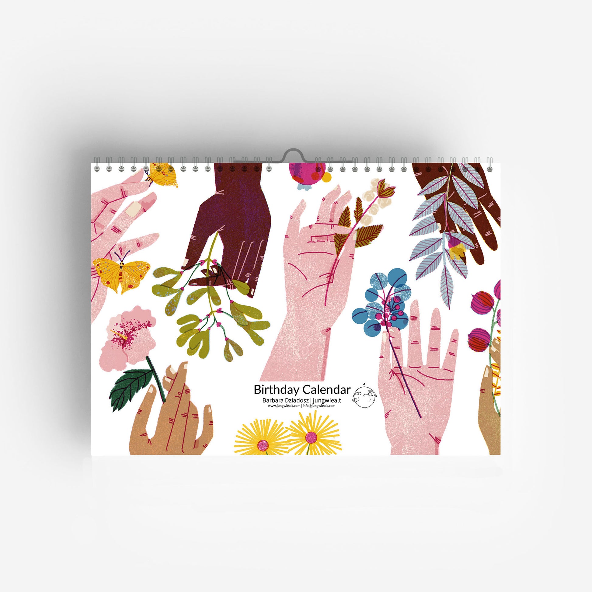 Perpetual Birthday Flower Hands Calendar jungwiealt