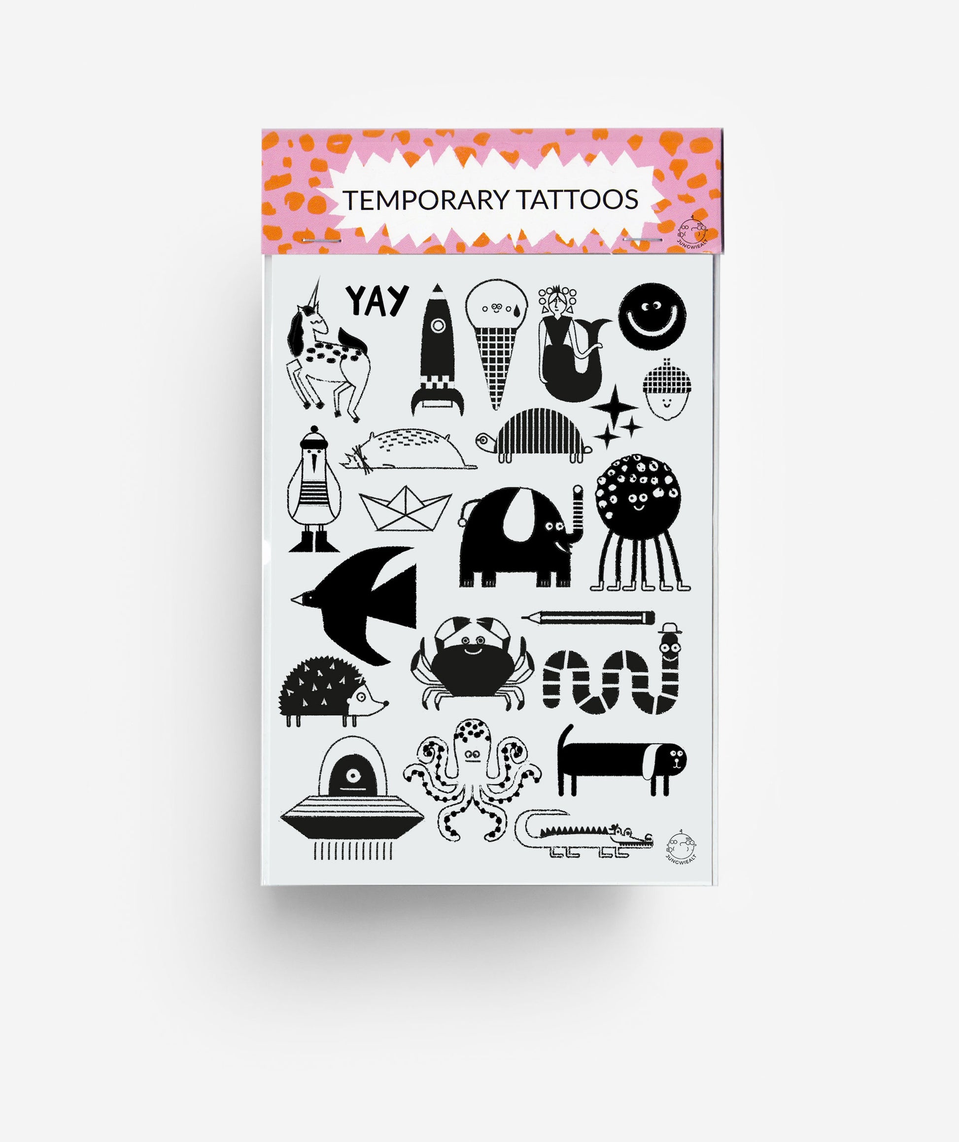 black and white Characters Temporary Tattoos