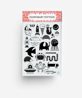 black and white Characters Temporary Tattoos