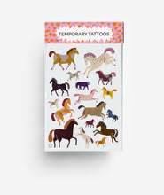 Load image into Gallery viewer, colorful and bold horse temporary tattoos jungwiealt