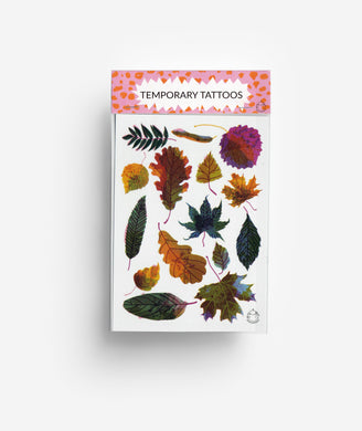 modern and fun Autumn Leaves Temporary Tattoos
