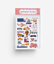 Laden Sie das Bild in den Galerie-Viewer, colorful and bold Transportation temporary tattoos jungwiealt