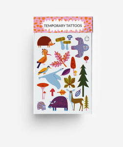 modern Woodland Animals Temporary Tattoos, showing cute animals