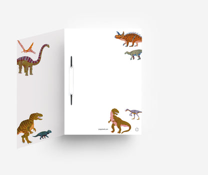 detail of Dino Paper folder with filing strip