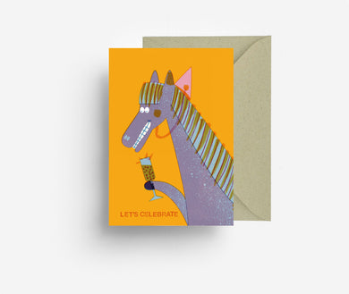 Champagne Horse Greeting Card jungwiealt