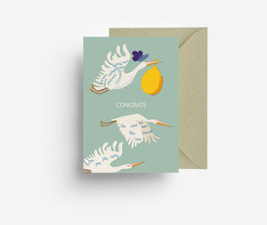 Stork Swarm Greeting Card jungwiealt