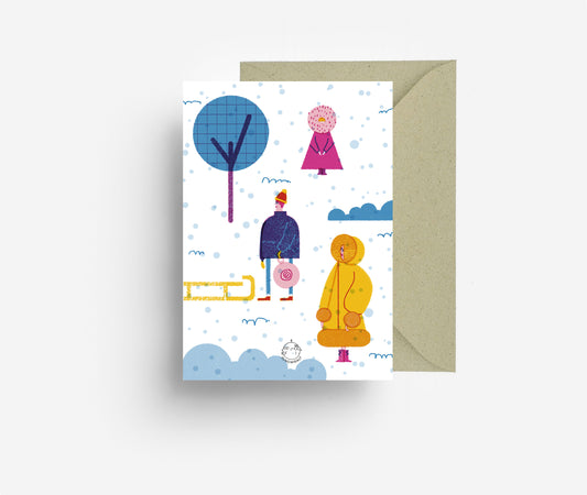 Snow Fun Greeting Card jungwiealt