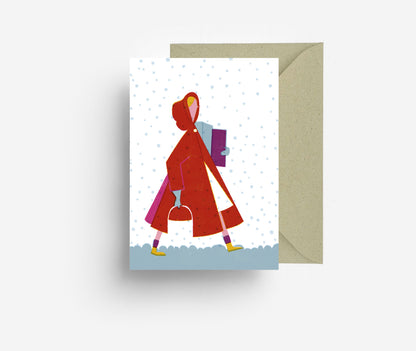 Winter Lady Greeting Card jungwiealt