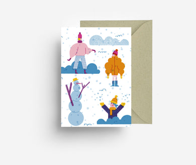 Snow Fun Greeting Card jungwiealt