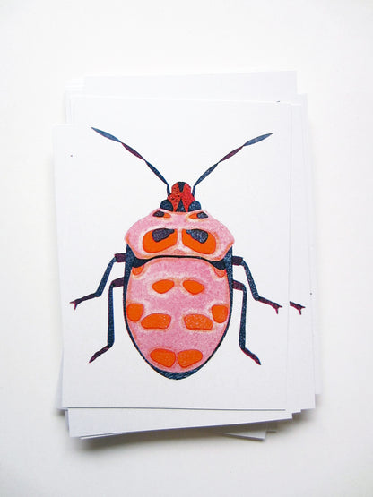 Pinker Käfer Postkarte DIN A6