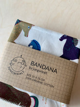 Load image into Gallery viewer, detail of Organic Cotton Horse Bandana Scarf jungwiealt