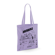 Load image into Gallery viewer, Screen Printed Hamburg Cotton Bag Lavender jungwiealt