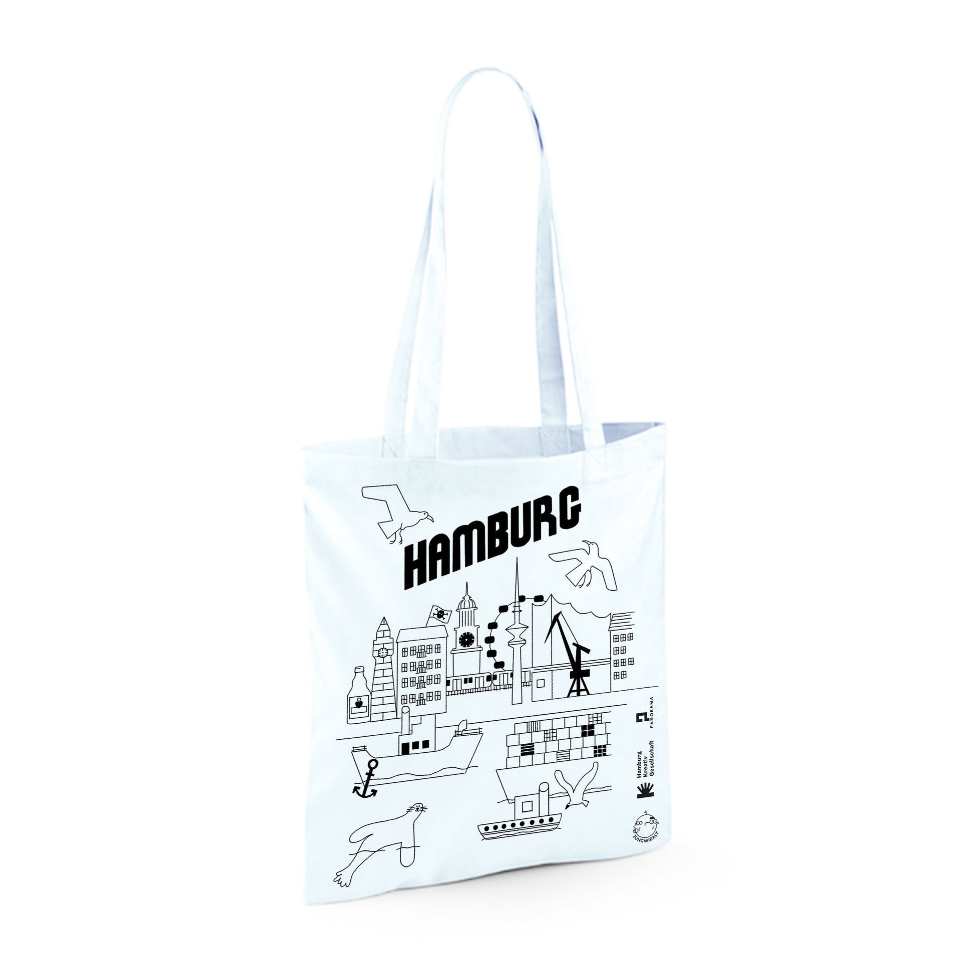 Screen Printed Hamburg Cotton Bag Light Blue jungwiealt