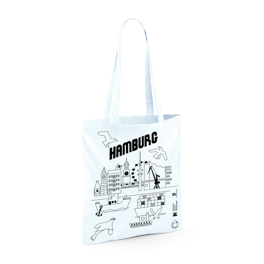 Screen Printed Hamburg Cotton Bag Light Blue jungwiealt
