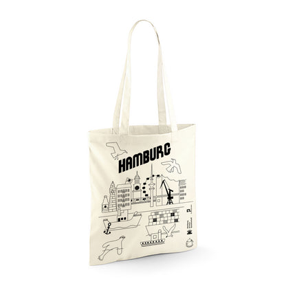 Screen Printed Hamburg Cotton Bag Natural jungwiealt