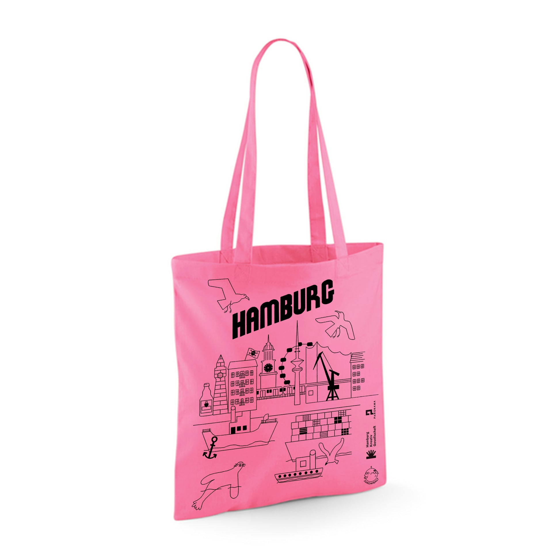 Screen Printed Hamburg Cotton Bag Pink jungwiealt