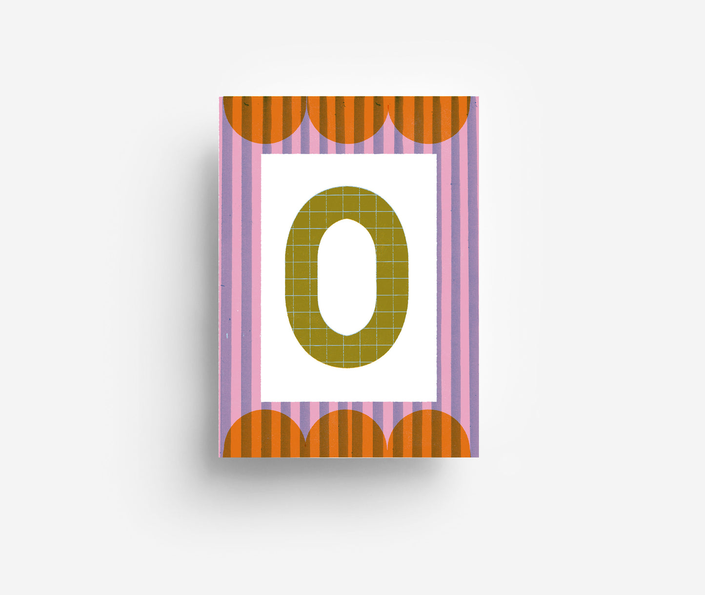 Farbige Ziffern Postkarte 0 - 9 DIN A6