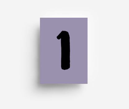 Schwarze Ziffern Postkarte 0 - 10 DIN A6